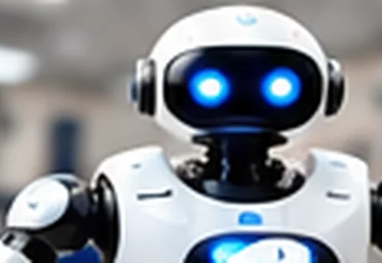 A humanoid robot in a robotics lab